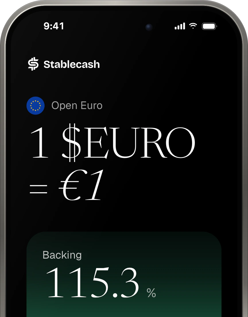 Stablecash app on iPhone: the $DOLLAR token page